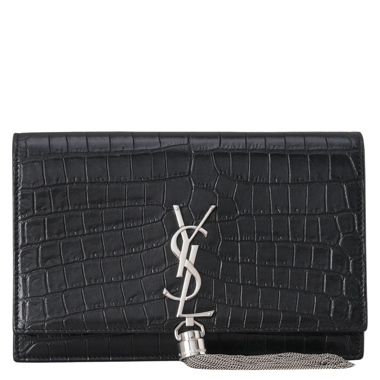 YVES SAINT LAURENT(USED)생로랑 크로코패턴 케이트 테슬 WOC